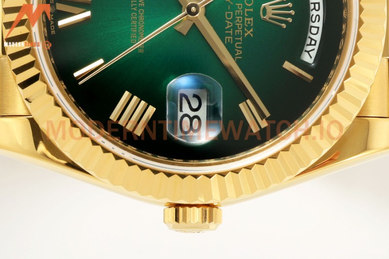 Rolex - DayDate 228238 Gain Weight 40mm Flt Pres YG/YG Grn Ombre/Rmn KF VR3255