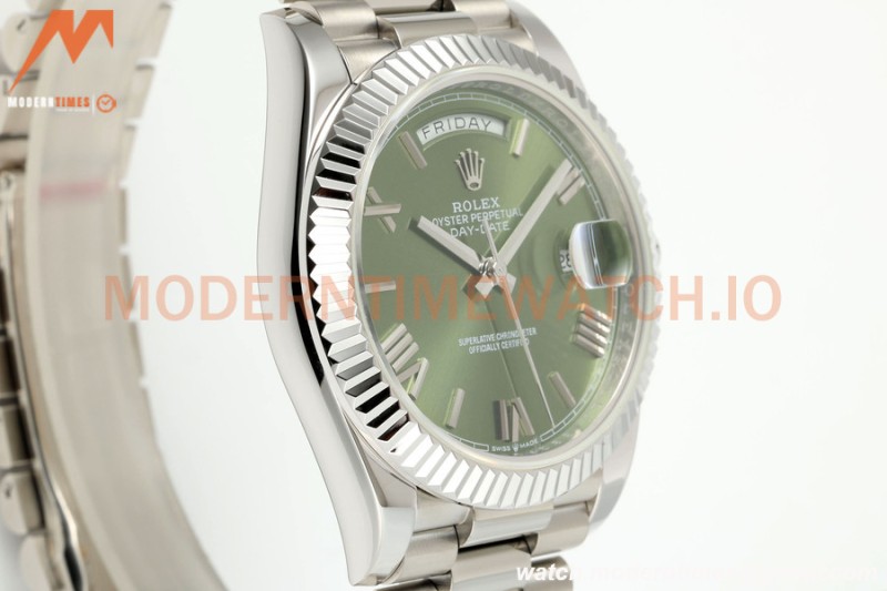 Rolex - DayDate 228239 Gain Weight 40mm Flt Pres SS/SS Grn/Rmn KF VR3255