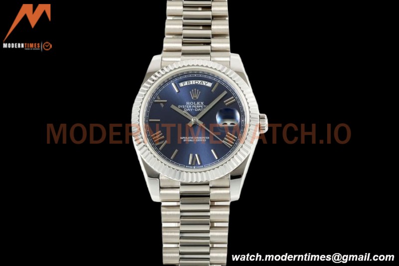 Rolex - DayDate 228239 Gain Weight 40mm Flt Pres SS/SS Blue/Rmn KF VR3255