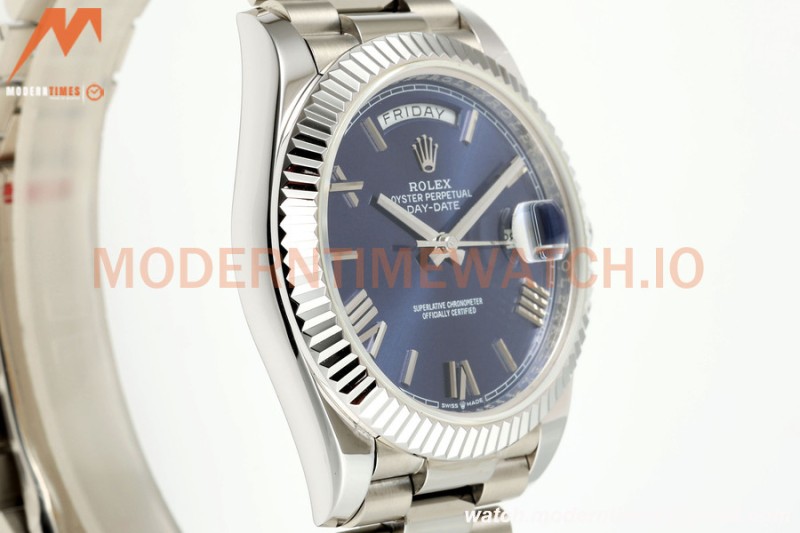 Rolex - DayDate 228239 Gain Weight 40mm Flt Pres SS/SS Blue/Rmn KF VR3255
