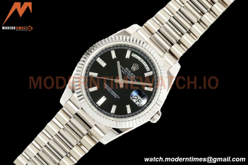 Rolex - DayDate 228239 Gain Weight 40mm Flt Pres SS/SS Blk/Stk KF VR3255
