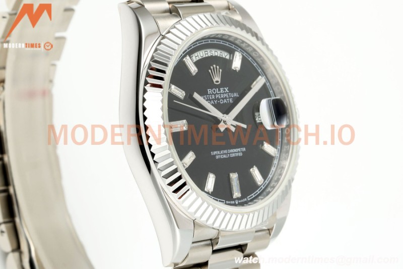 Rolex - DayDate 228239 Gain Weight 40mm Flt Pres SS/SS Blk/Stk KF VR3255