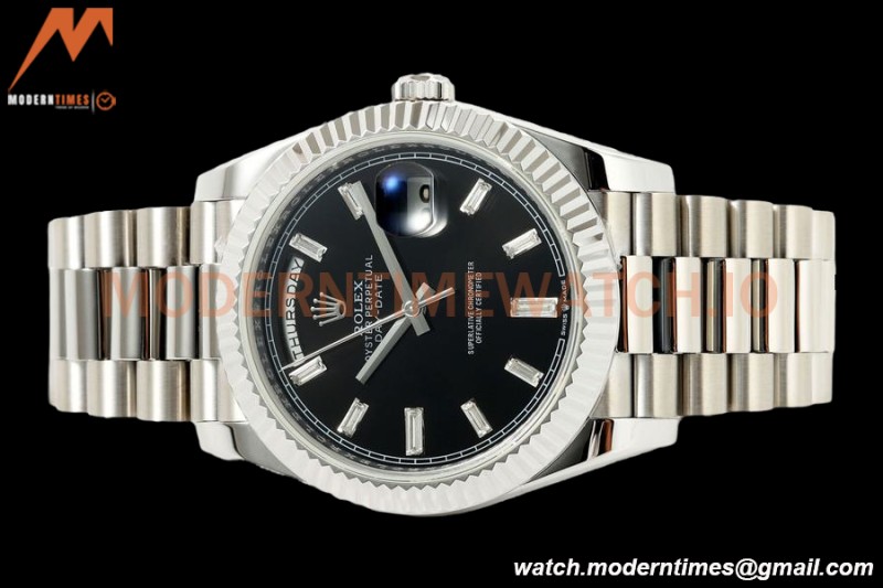 Rolex - DayDate 228239 Gain Weight 40mm Flt Pres SS/SS Blk/Stk KF VR3255