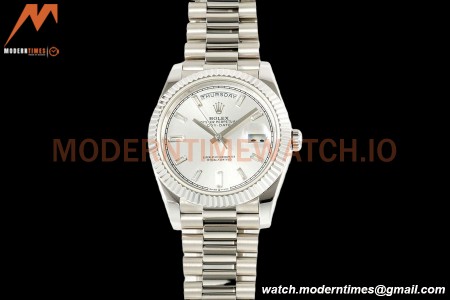 Rolex - DayDate 228239 Gain Weight 40mm Flt Pres SS/SS Silv/Dia KF VR3255