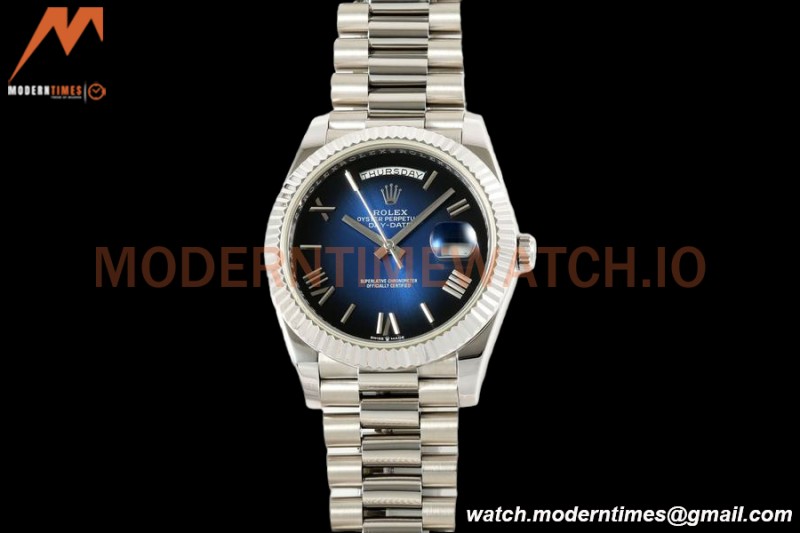 Rolex - DayDate 228239 Gain Weight 40mm Flt Pres SS/SS Blu Ombre/Rmn KF VR3255