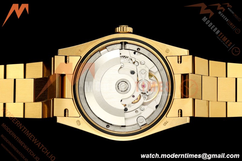Rolex - DayDate 128238 Gain Weight 36mm Flt Pres YG/YG Grn/Dia KF A2836 | 롤렉스 - 데이데이트 128238 게인 웨이트 36mm 플랫 프레스 YG/YG 그린/다이아 KF A2836