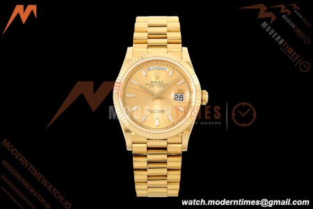 Rolex - DayDate 128238 Gain Weight 36mm Flt Pres YG/YG Gold/Dia KF A2836