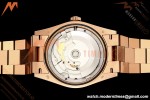 Rolex - DayDate 128235 Gain Weight 36mm Flt Pres RG/RG Silv/Dia KF A2836