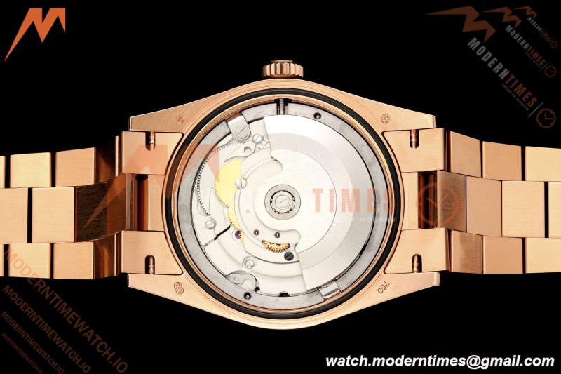Rolex - DayDate 128235 Gain Weight 36mm Flt Pres RG/RG Silv/Dia KF A2836