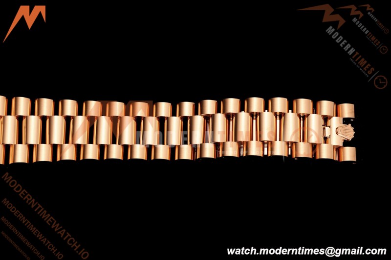 Rolex - DayDate 128235 Gain Weight 36mm Flt Pres RG/RG Silv/Dia KF A2836
