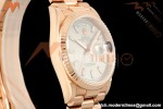 Rolex - DayDate 128235 Gain Weight 36mm Flt Pres RG/RG Silv/Dia KF A2836