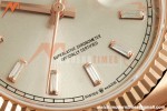 Rolex - DayDate 128235 Gain Weight 36mm Flt Pres RG/RG Silv/Dia KF A2836
