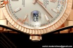 Rolex - DayDate 128235 Gain Weight 36mm Flt Pres RG/RG Silv/Dia KF A2836