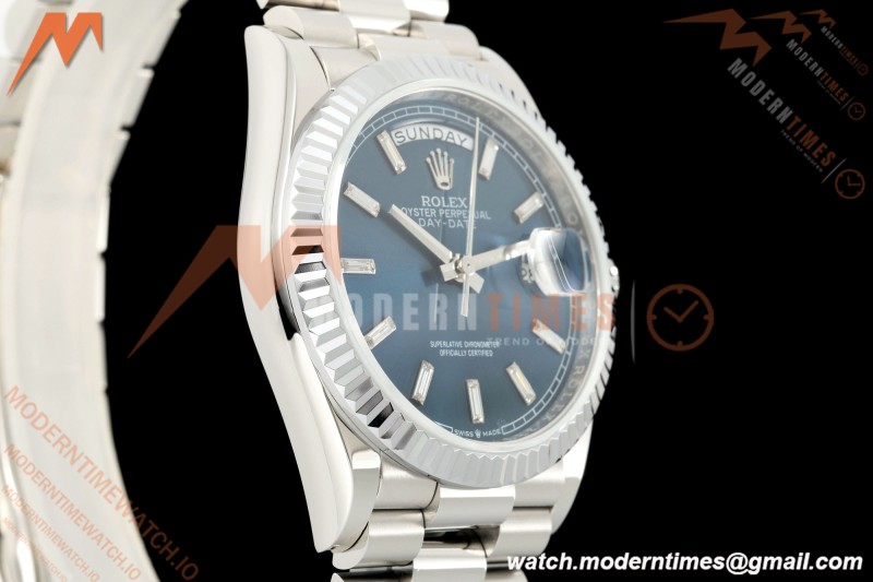 Rolex - DayDate 128239 Gain Weight 36mm Flt Pres SS/SS Blu/Dia KF A2836