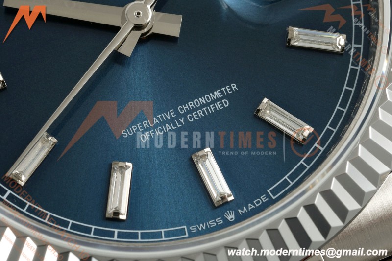Rolex - DayDate 128239 Gain Weight 36mm Flt Pres SS/SS Blu/Dia KF A2836