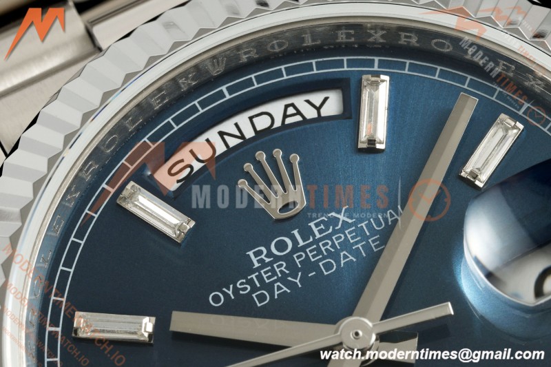 Rolex - DayDate 128239 Gain Weight 36mm Flt Pres SS/SS Blu/Dia KF A2836