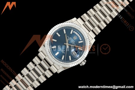 Rolex - DayDate 128239 Gain Weight 36mm Flt Pres SS/SS Blu/Dia KF A2836