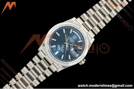 Rolex - DayDate 128239 Gain Weight 36mm Flt Pres SS/SS Blu/Dia KF A2836