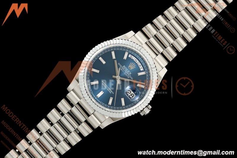 Rolex - DayDate 128239 Gain Weight 36mm Flt Pres SS/SS Blu/Dia KF A2836