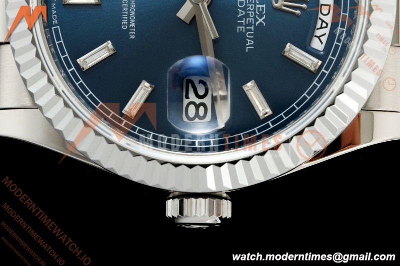 Rolex - DayDate 128239 Gain Weight 36mm Flt Pres SS/SS Blu/Dia KF A2836