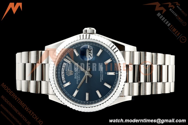 Rolex - DayDate 128239 Gain Weight 36mm Flt Pres SS/SS Blu/Dia KF A2836