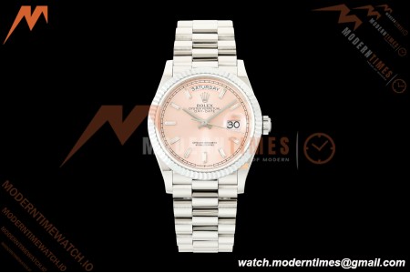 Rolex - DayDate 128239 Gain Weight 36mm Flt Pres SS/SS Pink/Dia KF A2836