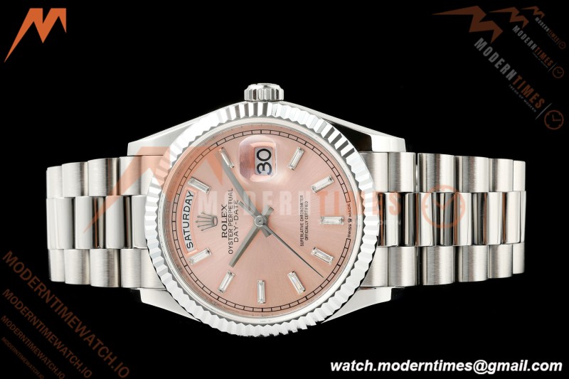 Rolex - DayDate 128239 Gain Weight 36mm Flt Pres SS/SS Pink/Dia KF A2836