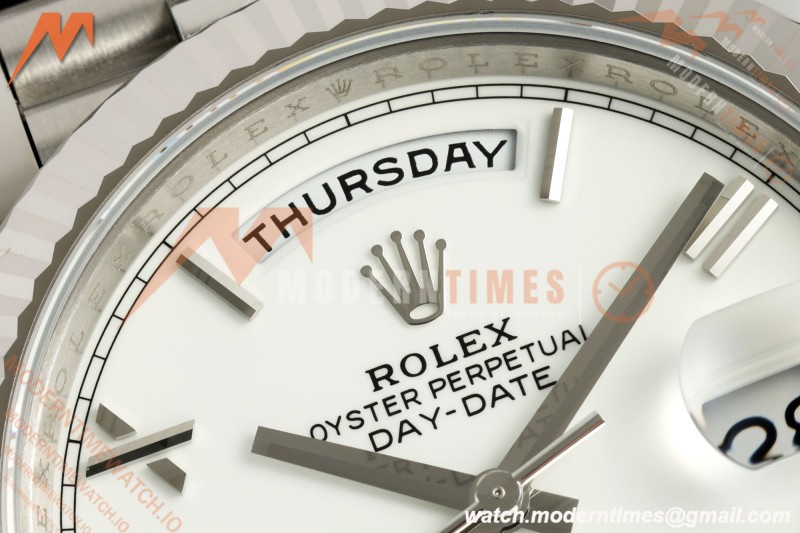 Rolex - DayDate 228239 Gain Weight 40mm Flt Pres SS/SS Wht/Rmn VSF DD3255