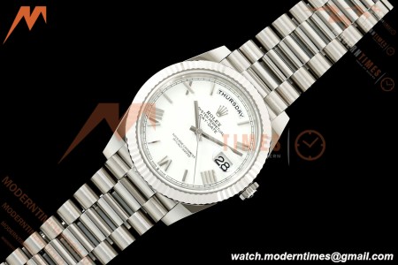 Rolex - DayDate 228239 Gain Weight 40mm Flt Pres SS/SS Wht/Rmn VSF DD3255