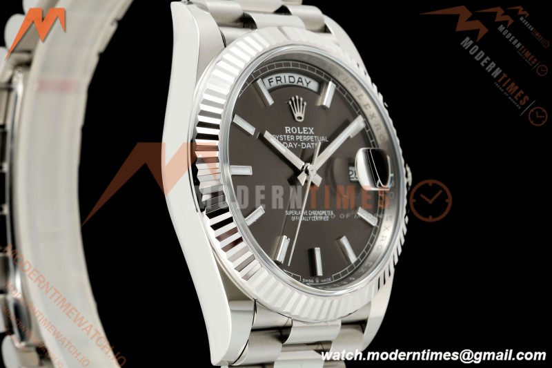 Rolex - DayDate 228239 Gain Weight 40mm Flt Pres SS/SS Gry/Stk VSF DD3255