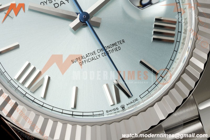 Rolex - DayDate 228236 Gain Weight 40mm Flt Pres SS/SS Ice Blue/Rmn VSF DD3255