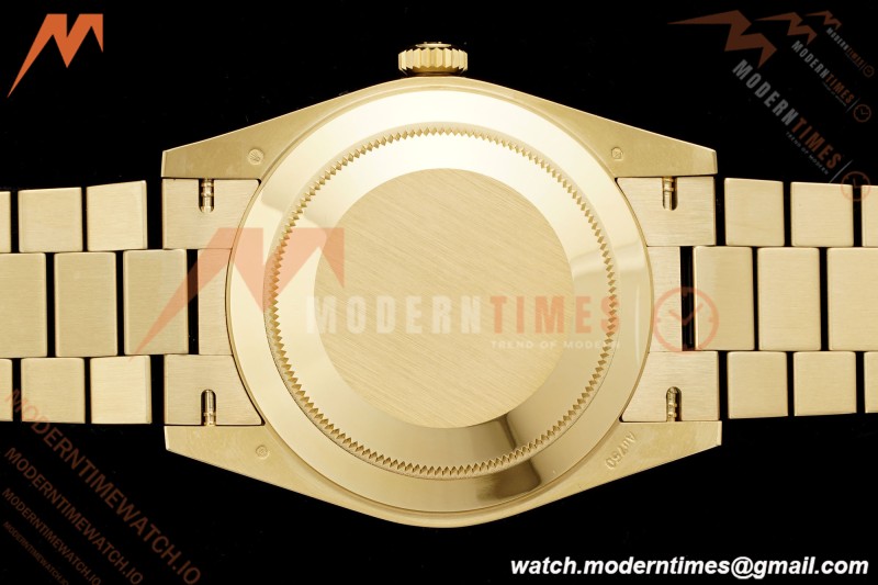 Rolex - DayDate 228238 Gain Weight 40mm Flt Pres YG/YG Grn/Rmn VSF DD3255 | 롤렉스 - 데이데이트 228238 Gain Weight 40mm 플루티드 프레지던트 옐로우 골드/옐로우 골드 그린/로마 숫자 VSF DD3255