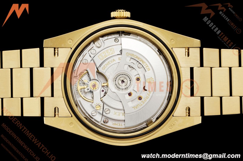 Rolex - DayDate 228238 Gain Weight 40mm Flt Pres YG/YG Grn/Rmn VSF DD3255 | 롤렉스 - 데이데이트 228238 Gain Weight 40mm 플루티드 프레지던트 옐로우 골드/옐로우 골드 그린/로마 숫자 VSF DD3255