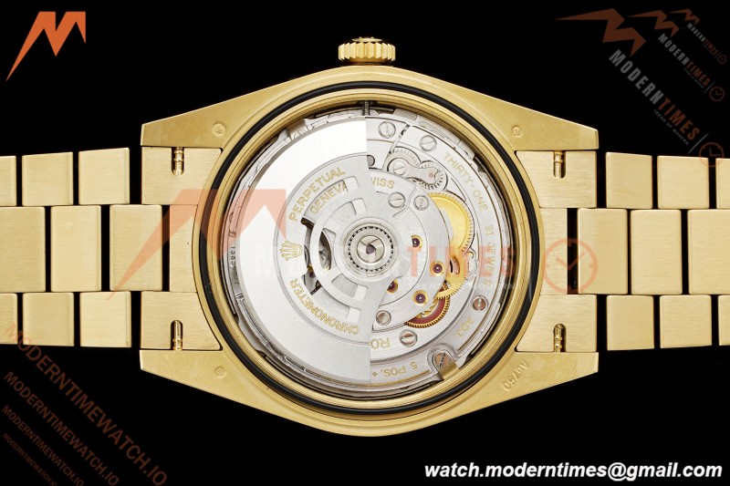 Rolex - DayDate 228238 Gain Weight 40mm Flt Pres YG/YG Grn/Rmn VSF DD3255 | 롤렉스 - 데이데이트 228238 Gain Weight 40mm 플루티드 프레지던트 옐로우 골드/옐로우 골드 그린/로마 숫자 VSF DD3255