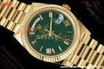 Rolex - DayDate 228238 Gain Weight 40mm Flt Pres YG/YG Grn/Rmn VSF DD3255 | 롤렉스 - 데이데이트 228238 Gain Weight 40mm 플루티드 프레지던트 옐로우 골드/옐로우 골드 그린/로마 숫자 VSF DD3255