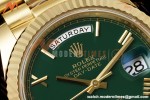 Rolex - DayDate 228238 Gain Weight 40mm Flt Pres YG/YG Grn/Rmn VSF DD3255 | 롤렉스 - 데이데이트 228238 Gain Weight 40mm 플루티드 프레지던트 옐로우 골드/옐로우 골드 그린/로마 숫자 VSF DD3255