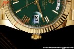 Rolex - DayDate 228238 Gain Weight 40mm Flt Pres YG/YG Grn/Rmn VSF DD3255 | 롤렉스 - 데이데이트 228238 Gain Weight 40mm 플루티드 프레지던트 옐로우 골드/옐로우 골드 그린/로마 숫자 VSF DD3255