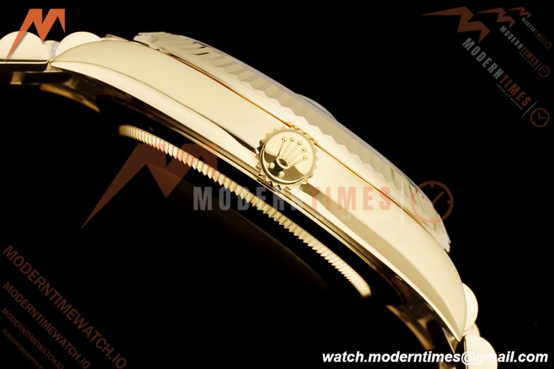 Rolex - DayDate 228238 Gain Weight 40mm Flt Pres YG/YG Grn/Rmn VSF DD3255 | 롤렉스 - 데이데이트 228238 Gain Weight 40mm 플루티드 프레지던트 옐로우 골드/옐로우 골드 그린/로마 숫자 VSF DD3255