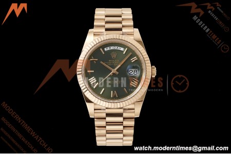 Rolex - DayDate 228235 Gain Weight 40mm Flt Pres RG/RG Green/Rmn VSF DD3255