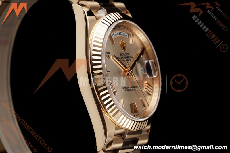 Rolex - DayDate 228235 Gain Weight 40mm Flt Pres RG/RG Champ/Rmn VSF DD3255