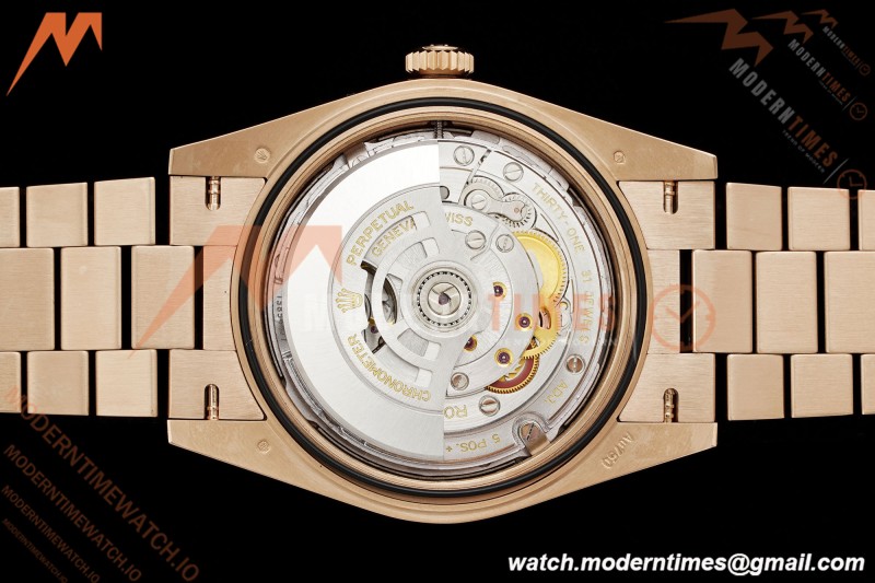 Rolex - DayDate 228235 Gain Weight 40mm Flt Pres RG/RG Brn/Rmn VSF DD3255 | 롤렉스 - 데이데이트 228235 Gain Weight 40mm 플루티드 프레지던트 로즈 골드/로즈 골드 브라운/로마 숫자 VSF DD3255