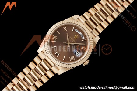 Rolex - DayDate 228235 Gain Weight 40mm Flt Pres RG/RG Brn/Rmn VSF DD3255
