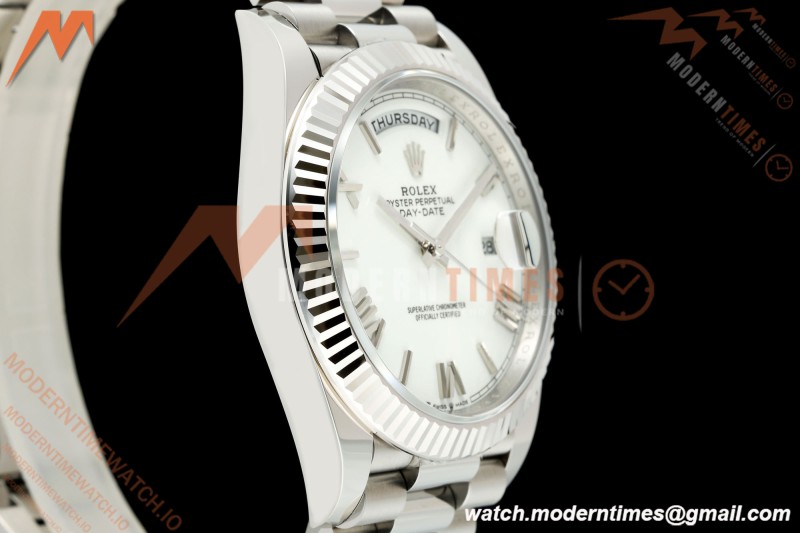 Rolex - DayDate 228239 Gain Weight 40mm Flt Pres SS/SS Wht/Rmn VSF V2 DD3255