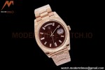 Rolex - DayDate 40mm Flt Pres RG/RG Brn/Dia EWF VR3255