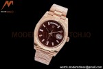 Rolex - DayDate 40mm Flt Pres RG/RG Brn/Dia EWF VR3255