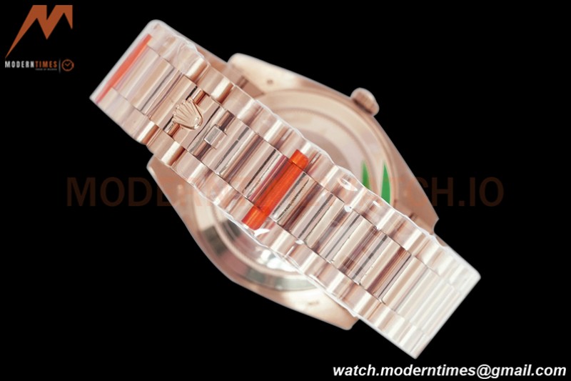 Rolex - DayDate 40mm Flt Pres RG/RG Brn/Dia EWF VR3255