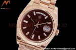 Rolex - DayDate 40mm Flt Pres RG/RG Brn/Dia EWF VR3255