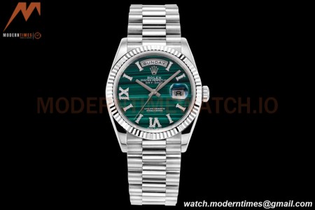 Rolex - DayDate 36mm 128238 Flt Pres SS/SS Malachite Green RAF A2836