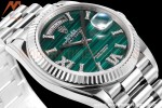 Rolex - DayDate 36mm 128238 Flt Pres SS/SS Malachite Green RAF A2836
