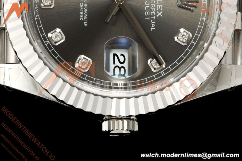 Rolex - Datejust 126334 41mm Jub Flt 904L SS/SS Gray/Dia VSF DD3235